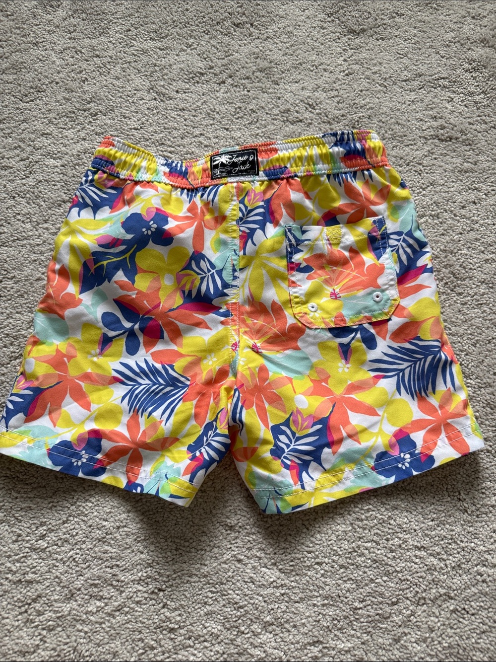 Janie and Jack Bright Floral Multi-Color Kids Swim Trunks - Picture 3 of 3